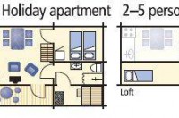апартамент с 1 спальней (42 кв. м., на 2 + 3 чел.)